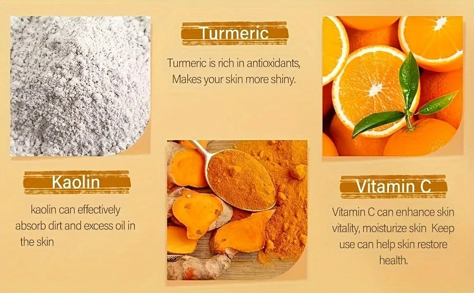 Kaolin, turmeric and vitamin C: key ingredients in the Vitamin C and Turmeric Clay Face Mask