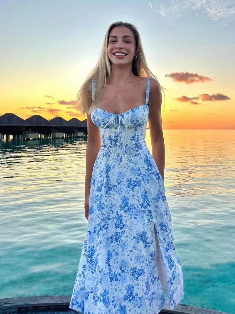 PRINT BUSTIER SUNDRESS
