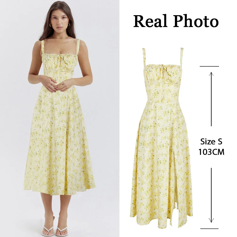PRINT BUSTIER SUNDRESS