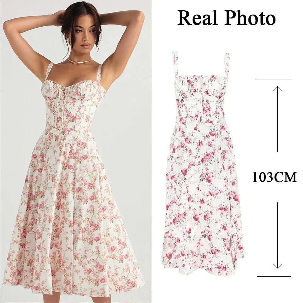 PRINT BUSTIER SUNDRESS
