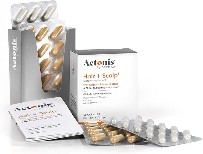 Actonis hair and scalp supplement packaging on a white background