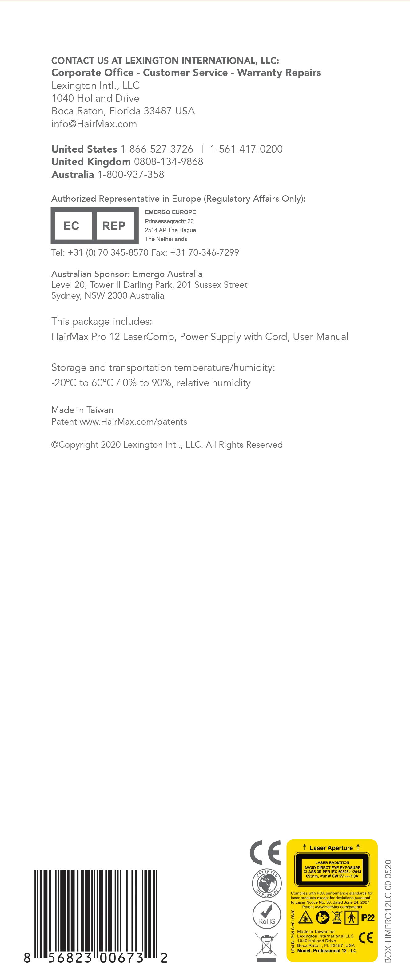 Hairmax Pro 12 LaserComb | Laser Hair Growth Device | 12 Medical-Grade Lasers