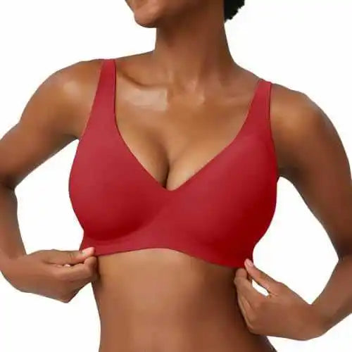 Seamless Wire-Free Full Cup Bra, Pink Leopard Print