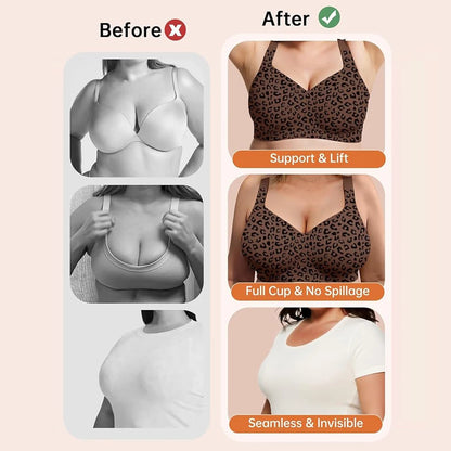 Leopard Jelly Wireless Push-Up Bra, Full Coverage