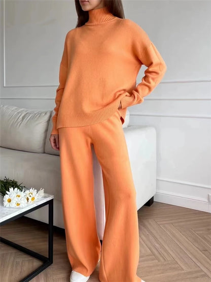 2 Pieces Women Sets Knitted Tracksuit