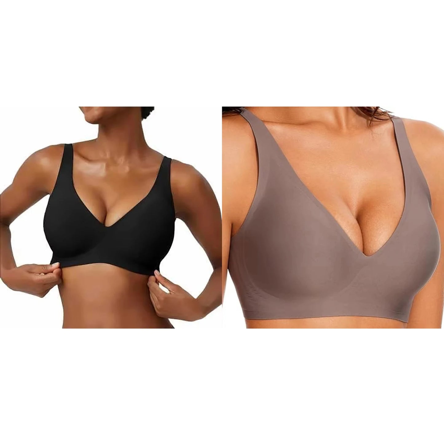 Seamless Wire-Free Full Cup Bra, Pink Leopard Print