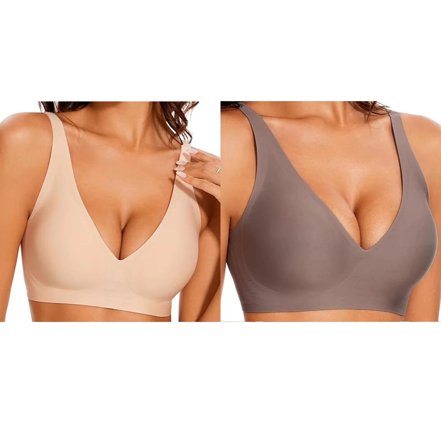 Seamless Wire-Free Full Cup Bra, Pink Leopard Print