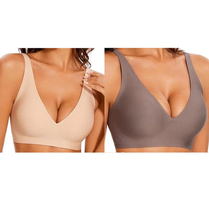 Seamless Wire-Free Full Cup Bra, Pink Leopard Print