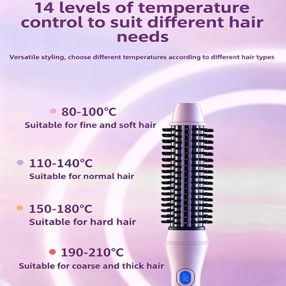 2-in-1 Thermal Round Brush, Curling Iron & Straightener