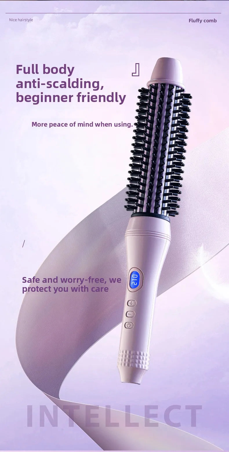 2-in-1 Thermal Round Brush, Curling Iron & Straightener