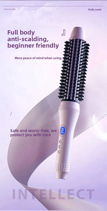 2-in-1 Thermal Round Brush, Curling Iron & Straightener
