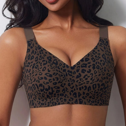Leopard Jelly Wireless Push-Up Bra, Full Coverage