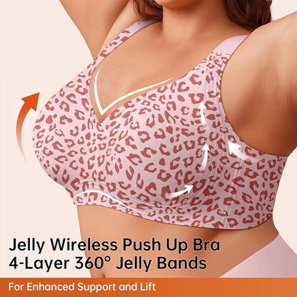 Leopard Jelly Wireless Push-Up Bra, Full Coverage