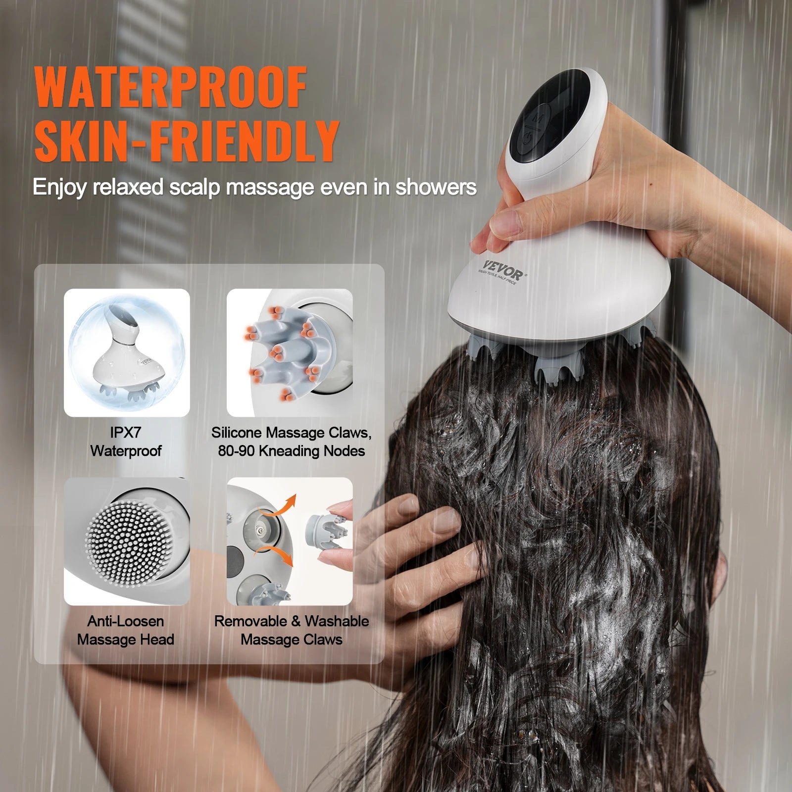 ScalpRevive massager 6 modes waterproof IPX7