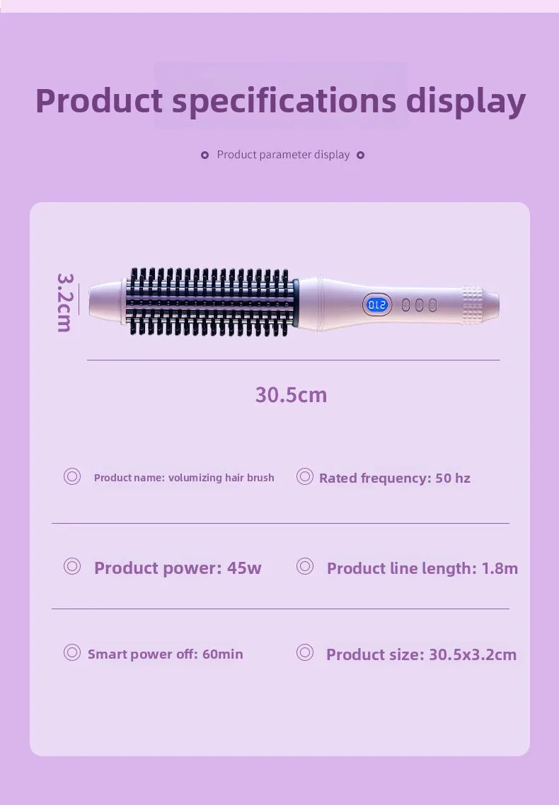 2-in-1 Thermal Round Brush, Curling Iron & Straightener