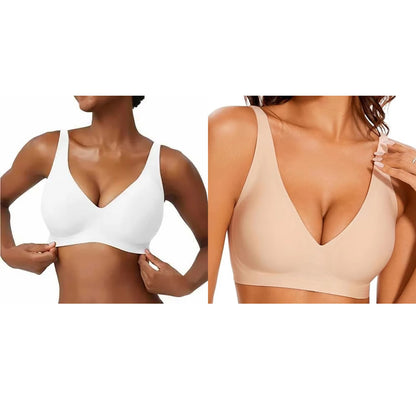 Seamless Wire-Free Full Cup Bra, Pink Leopard Print