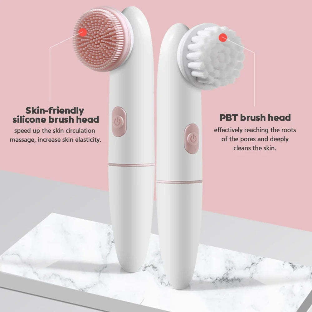 Facial cleansing brush soft bristle head detail