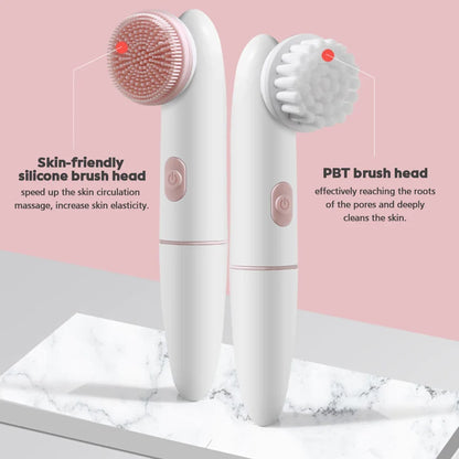 Facial cleansing brush soft bristle head detail