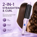 2-in-1 Thermal Round Brush, Curling Iron & Straightener