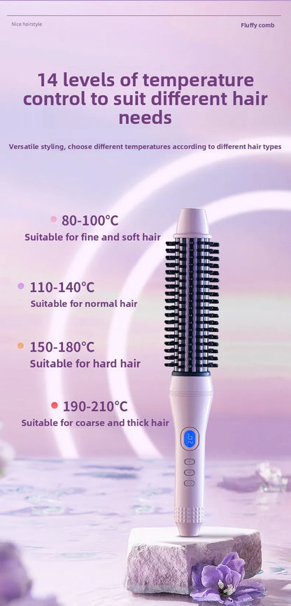 2-in-1 Thermal Round Brush, Curling Iron & Straightener