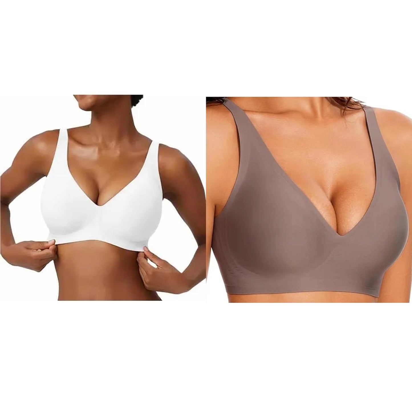 Seamless Wire-Free Full Cup Bra, Pink Leopard Print