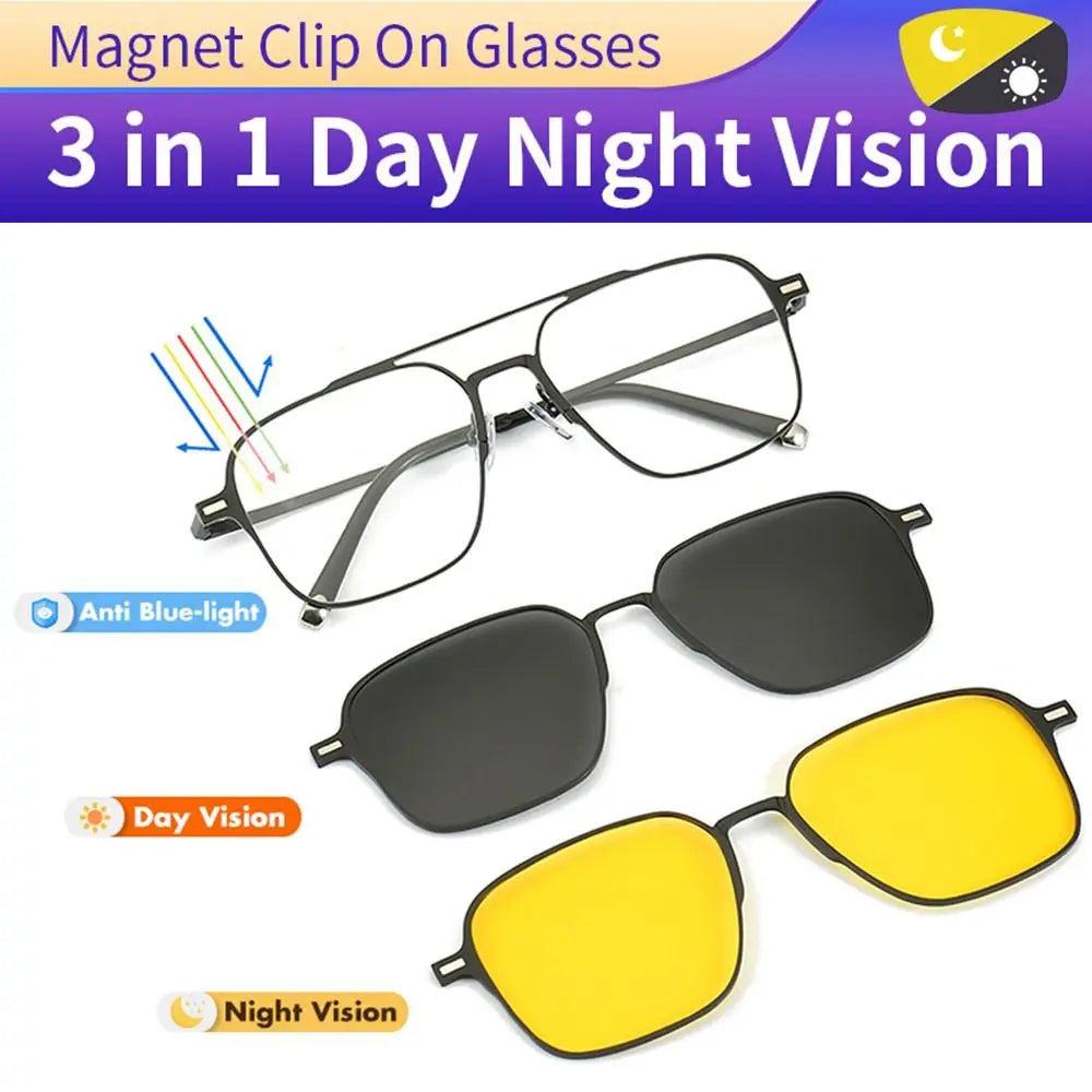 3 In 1 Magnetic Polarized Sunglasses