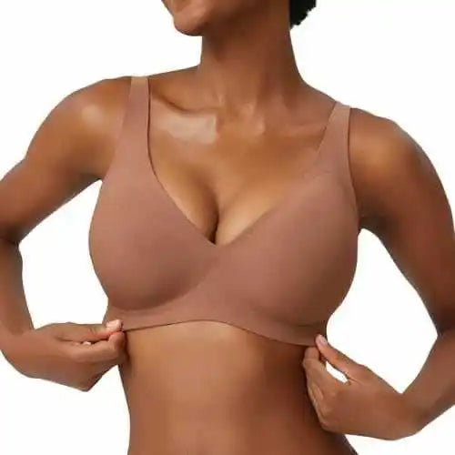 Seamless Wire-Free Full Cup Bra, Pink Leopard Print