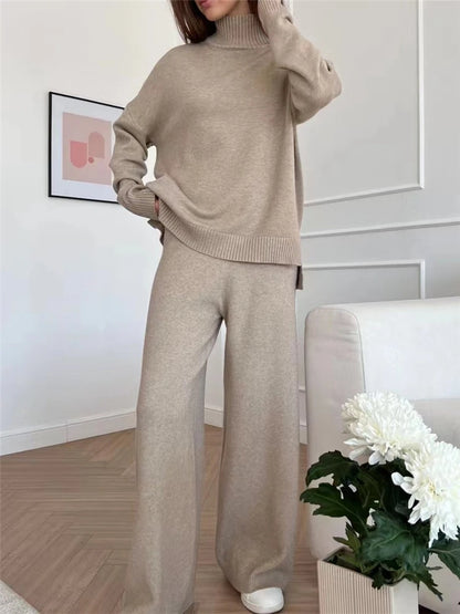 2 Pieces Women Sets Knitted Tracksuit