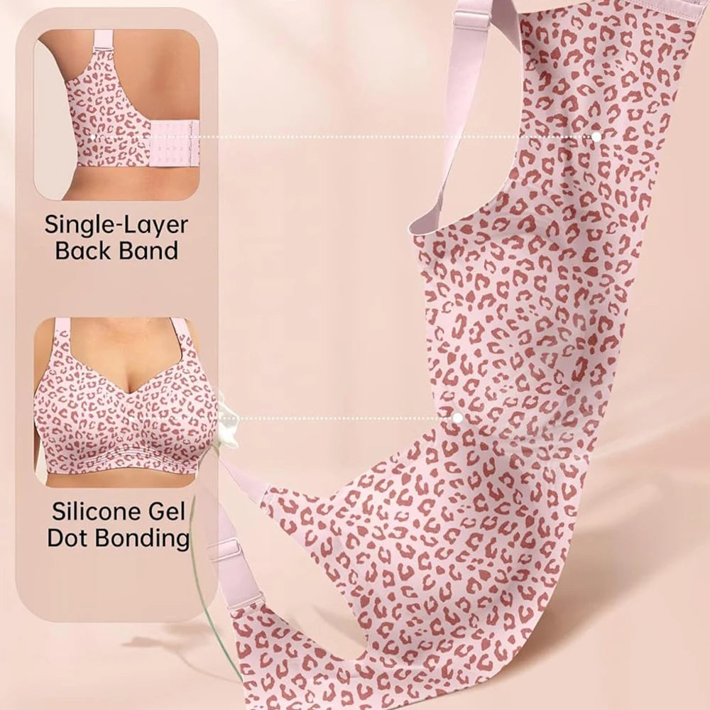Leopard Jelly Wireless Push-Up Bra, Full Coverage