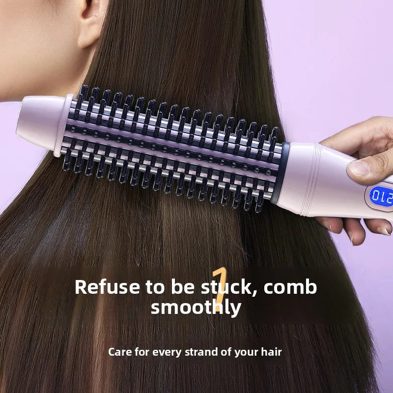 2-in-1 Thermal Round Brush, Curling Iron & Straightener