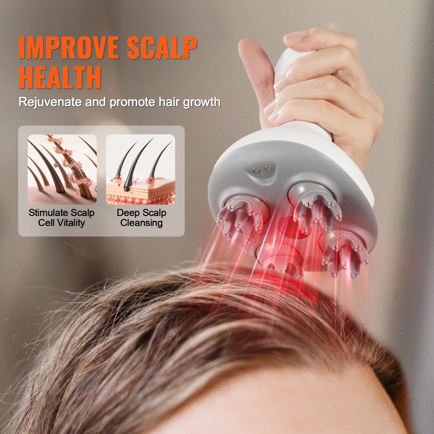 ScalpRevive electric massager in use on scalp