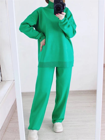 2 Pieces Women Sets Knitted Tracksuit