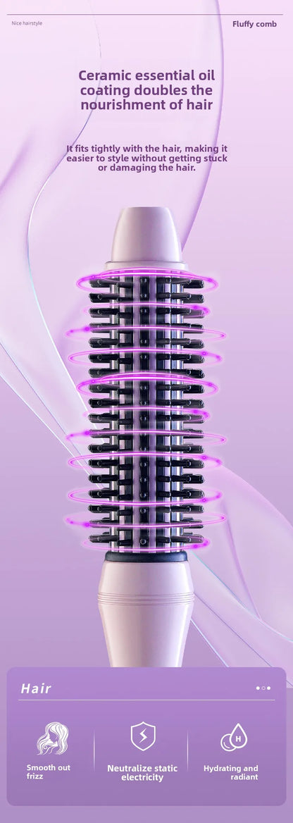 2-in-1 Thermal Round Brush, Curling Iron & Straightener