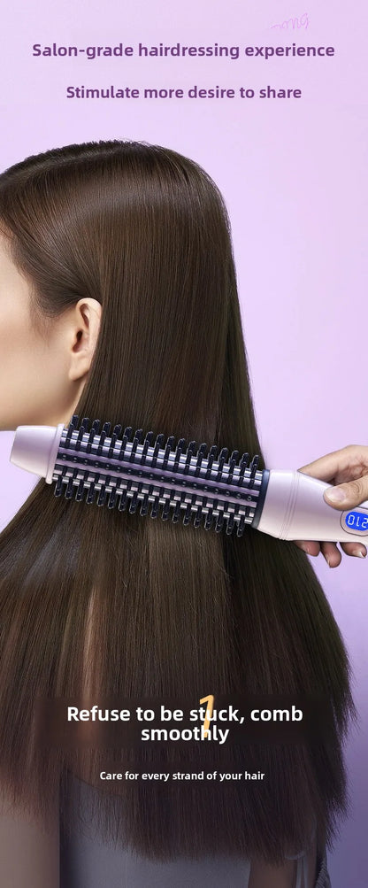 2-in-1 Thermal Round Brush, Curling Iron & Straightener