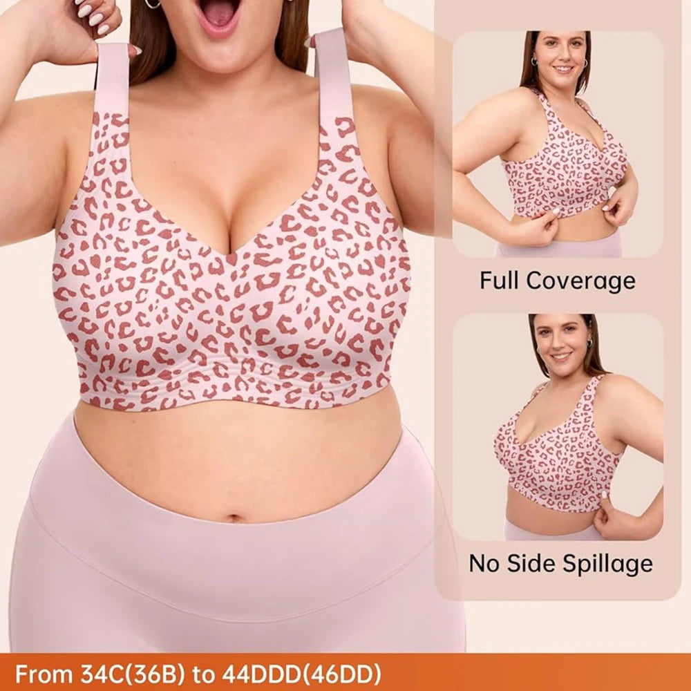Leopard Jelly Wireless Push-Up Bra, Full Coverage