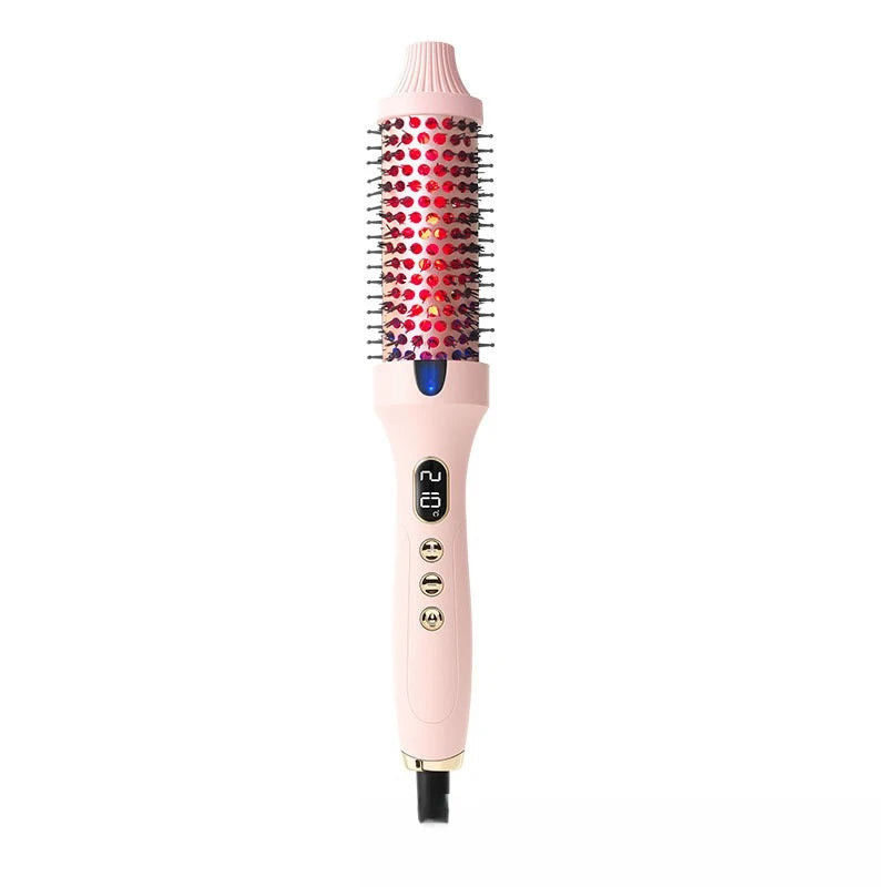 2-in-1 Thermal Round Brush, Curling Iron & Straightener