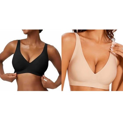 Seamless Wire-Free Full Cup Bra, Pink Leopard Print
