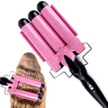 3-Barrel Ceramic Hair Waver - Adjustable Heat Curling Iron for Deep Waves